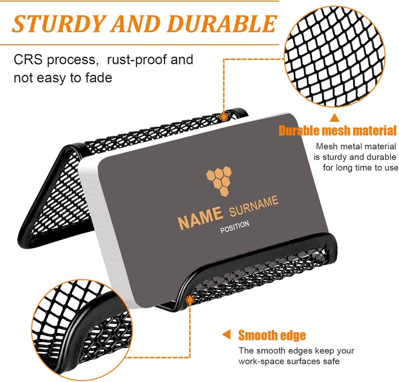 EMOMAS Business Card Holder for Desk, Office Desktop Business Card Display Holder, Mesh Business Card Holder, Desk Accessories for Women and Men,Black ( 6 Pack ) - Image 3